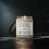Scented Soy Candle — "Strong and Empowered" Inspirational Jar (9 oz)